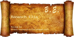 Benesch Ella névjegykártya